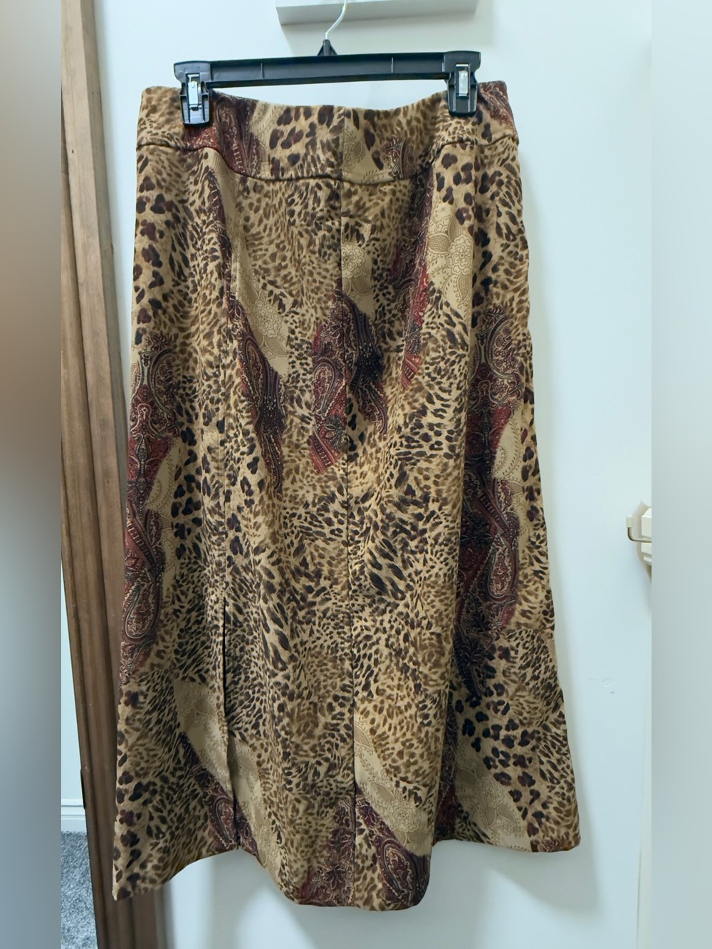 Requirements Leopard & Paisley Midi Skirt in Brown and Tan